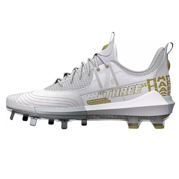 New Under Armour Men\'s Harper 7 Metal Baseball White Cleats main image 4